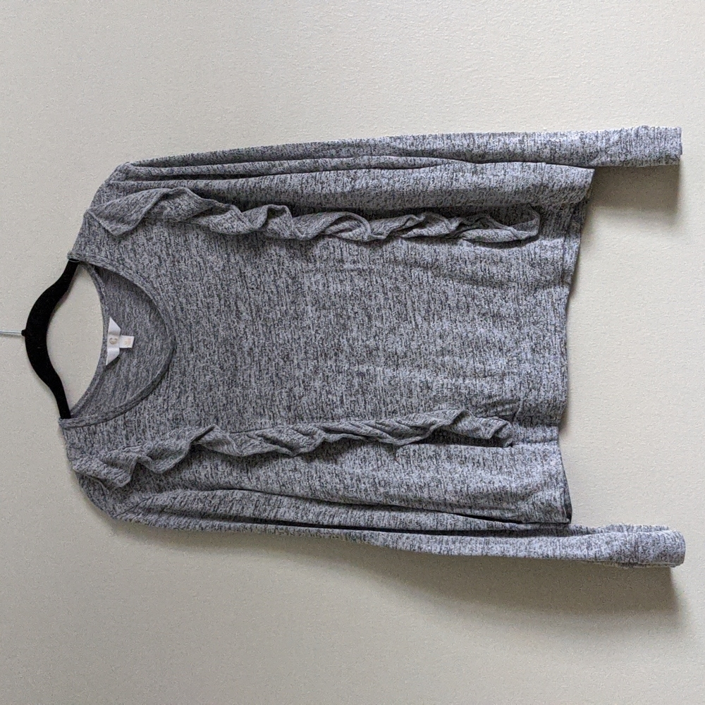 Charming Charlie, gray, long sleeve shirt, size XL